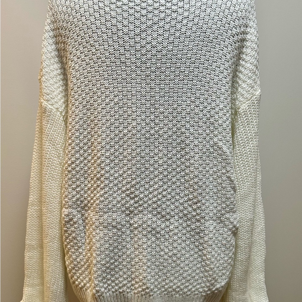 Women's Knit Cream Sweater - Winter White - Picture 3 of 3